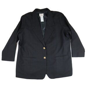 WOMEN'S BLACK 2-BUTTON BLAZER SUIT JACKET - LASTING COMFORT - NOTCH LAPEL